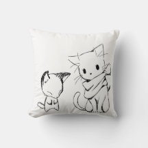 Trendiger Katzen-Print-Kissenbezug