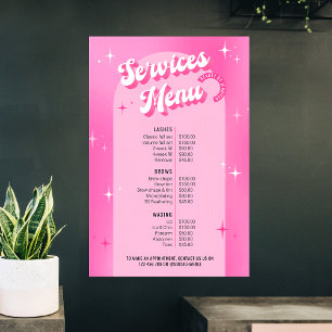 Trendiger Mädchenhafter Rosa Groovy Salon-Service- Poster