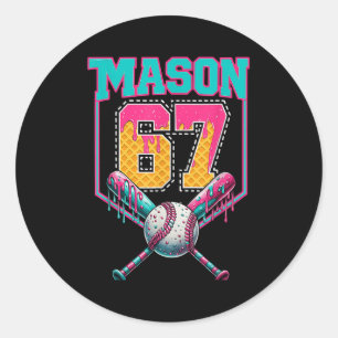 Trendiger Mason 67 Mem Eiscreme-Tropf Baseball Geb Runder Aufkleber