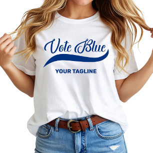 Trendiger, maßgeschneiderter Stimmzettel Blau Poli T-Shirt