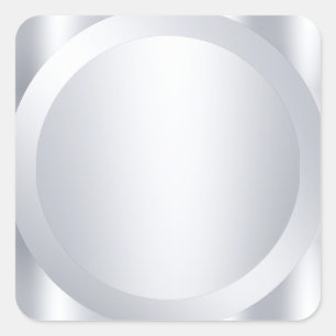 Trendiger metallischer Silber-Look, individuelle L Quadratischer Aufkleber