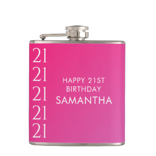 Trendiger moderner, fetter rosa Gradient 21. Gebur Flachmann