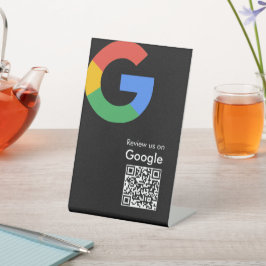 Trendiger moderner Google-Review-QR-Code Sockelschild