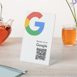 Trendiger moderner Google-Review-QR-Code Sockelschild