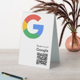 Trendiger moderner Google-Review-QR-Code Tischaufsteller