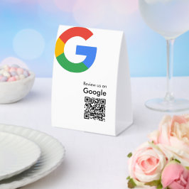 Trendiger moderner Google-Review-QR-Code Tischaufsteller