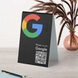 Trendiger moderner Google-Review-QR-Code Tischaufsteller