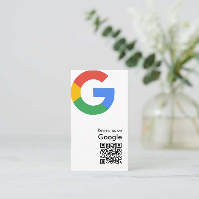Trendiger moderner Google-Review-QR-Code Visitenkarte (Stehend Vorderseite)
