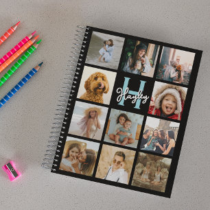 Trendiger Monogramm-Foto-Collage-Kalender Planer
