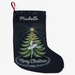 Trendiger personalisierter Ballerina-Weihnachtsbau Kleiner Weihnachtsstrumpf