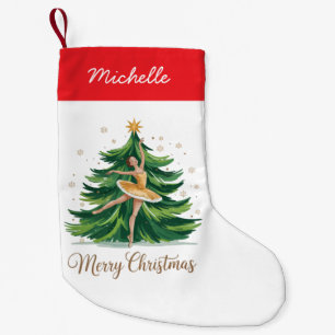 Trendiger personalisierter Ballerina-Weihnachtsbau Kleiner Weihnachtsstrumpf