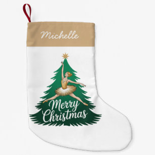 Trendiger personalisierter Ballerina-Weihnachtsbau Kleiner Weihnachtsstrumpf
