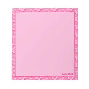 Trendiger Preppy Rosa Tropischer Blumenprint Notizblock