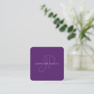 Trendiger professioneller eleganter violetter Mono Quadratische Visitenkarte