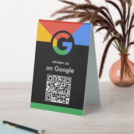 Trendiger professioneller Scan-to-Review-Google-QR Tischaufsteller