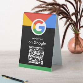 Trendiger professioneller Scan, um den Google-QR-C Tischaufsteller