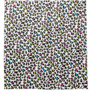 Trendiger Regenbogen-Leoparden-Druck Duschvorhang