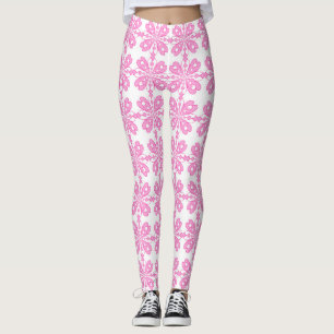 Trendiger Rosa Blush Blüten Nahtloses Muster Leggings
