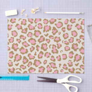 Trendiger rosa brauner Leopard-Fleck Boho-Decoupag Seidenpapier