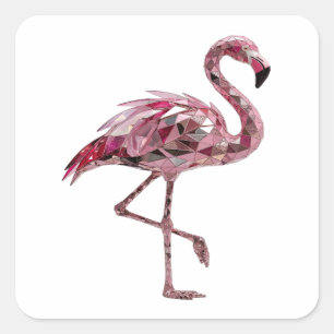 Trendiger Rosa FLAMINGO Sticker-Design Quadratischer Aufkleber