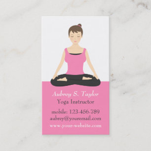 Trendiger rosa Meditations-Yoga-Trainer für Frauen Visitenkarte