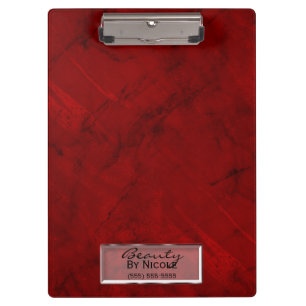 Trendiger roter Marmor Elegant Chic Glam Personali Klemmbrett