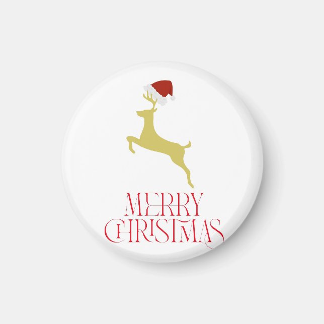Trendiger roter Weihnachtsdruck  Magnet (Vorne)