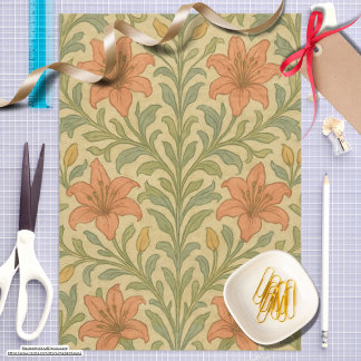 Trendiger rustikaler Lilien-Chintz im William-Morr Seidenpapier