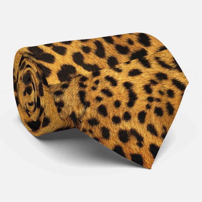 trendiger, schicker Tiermuster brauner Leopardendr Krawatte (Gerollt)