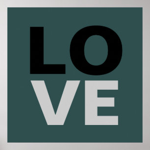 Trendiger Schiefergrauer Hintergrund Liebe Hochzei Poster