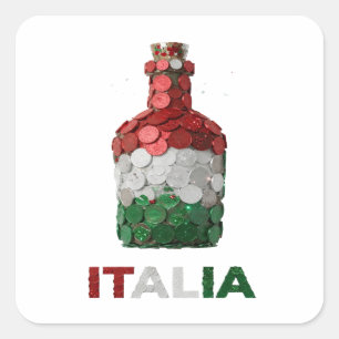 Trendiger Silber ITALIA Aufkleber Kunst