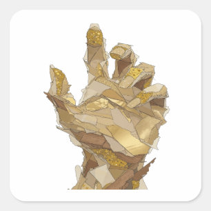 Trendiger Silberner GOLDEN HAND Aufkleber Kunst
