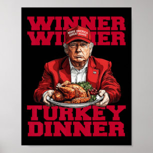 Trendiger Spaß Trump Gewinner Türkei Abendessen Poster