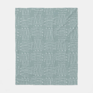 Trendiger staubiger Salbei-Blau Sardinen Amalfi St Fleecedecke