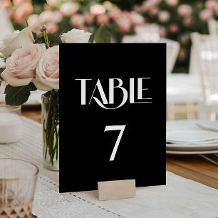 Trendiger Stil Elegant Modern Schwarz und Weiß Tischnummer