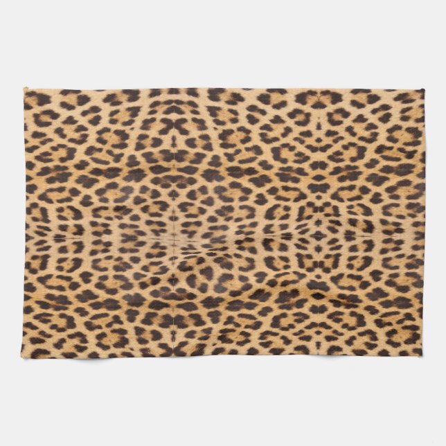 trendiger, stylischer Wildsafari-Leopardendruck Geschirrtuch (Horizontal)