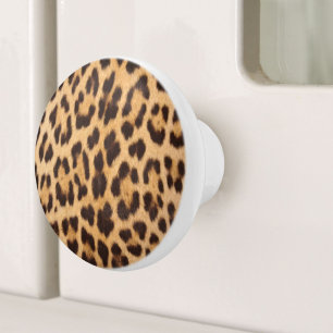 trendiger, stylischer Wildsafari-Leopardendruck Keramikknauf