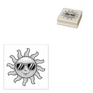 Trendiger süßer glücklicher gelber Sonnenschein mi Gummistempel