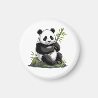 Trendiger süßer Panda-Bär mit Grünzeug Bambus