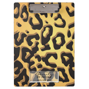 Trendiger Tan Schwarzer Gepard Leopard Glam Person Klemmbrett