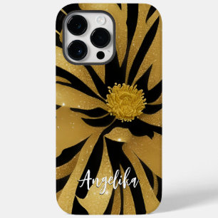 Trendiger und schicker floraler schwarzer und gold Case-Mate iPhone 14 pro max hülle