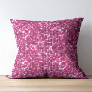 Trendiger Valentinstag Hot Pink Disco-Stil Quadrat Kissen