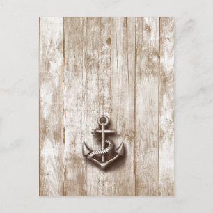 Trendiger vintage rustikaler nautischer Anker Postkarte