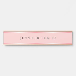 Trendiger Vorlagenname Blush Pink und Rose Gold Ho Türschild