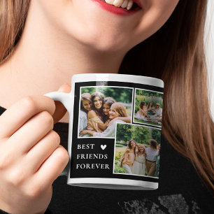 Trendiges 4-Foto- und Bestie-Zitat Beste Freunde f Kaffeetasse