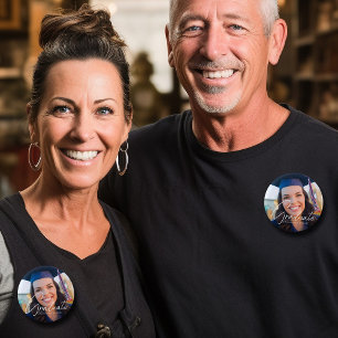 Trendiges Abschlussfoto 2023 mit weißer Schrift -  Button