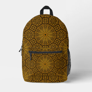 Trendiges Abstraktes Black & Gold Dot Art Muster Bedruckter Rucksack