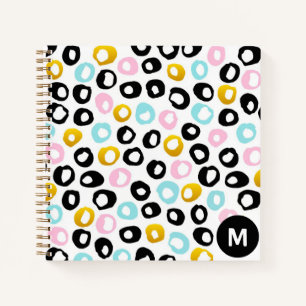 Trendiges abstraktes Punkte-Muster-Monogramm Notizbuch