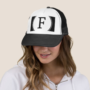 Trendiges Alphabet F Mesh-Cap Monogramm Outfit Truckerkappe