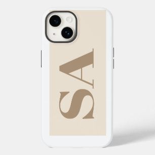 trendiges Antikweiß mit Monogramm Case-Mate iPhone 14 Hülle
